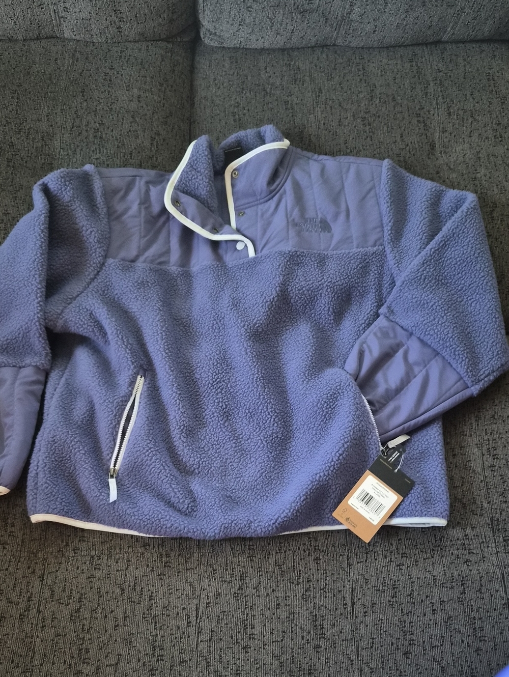The North Face Lavender Teddy Fleece Pullover Jacket